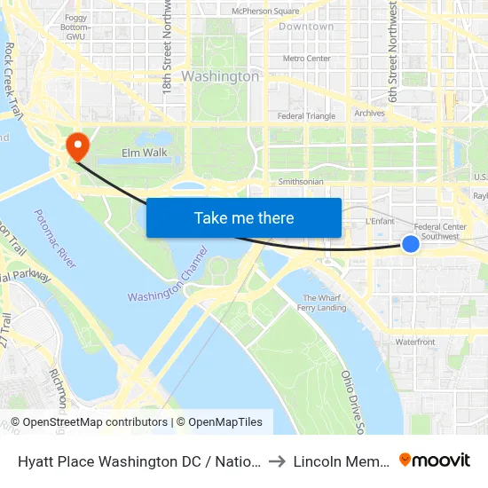 Hyatt Place Washington DC / National Mall to Lincoln Memorial map