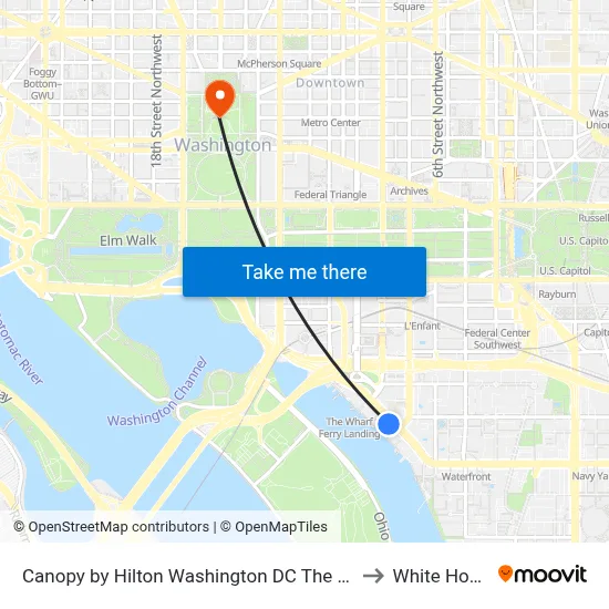 Canopy by Hilton Washington DC The Wharf to White House map