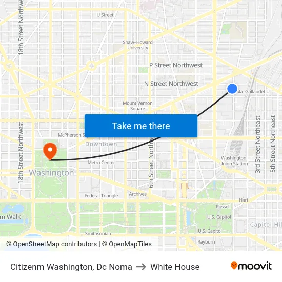 Citizenm Washington, Dc Noma to White House map