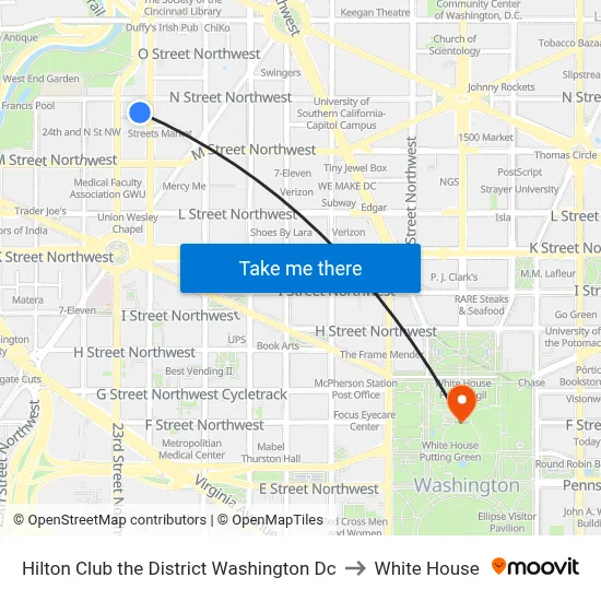 Hilton Club the District Washington Dc to White House map
