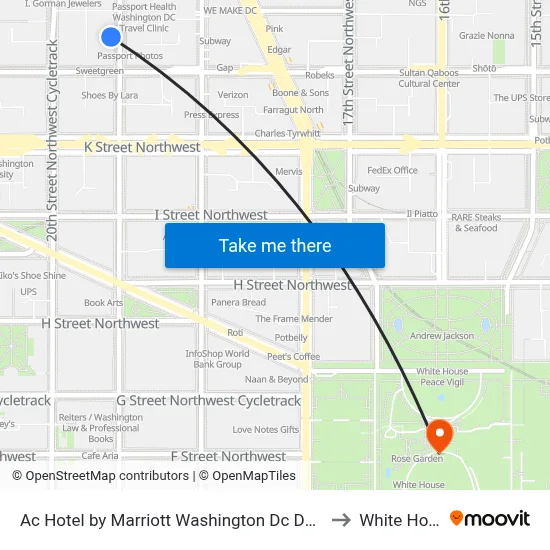 Ac Hotel by Marriott Washington Dc Downtown to White House map