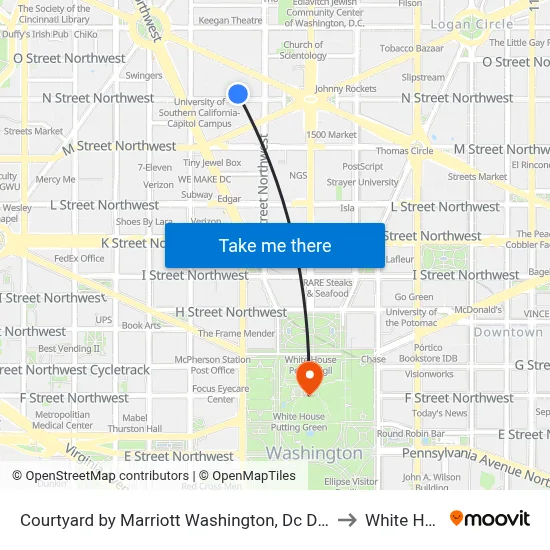 Courtyard by Marriott Washington, Dc Dupont Circle to White House map
