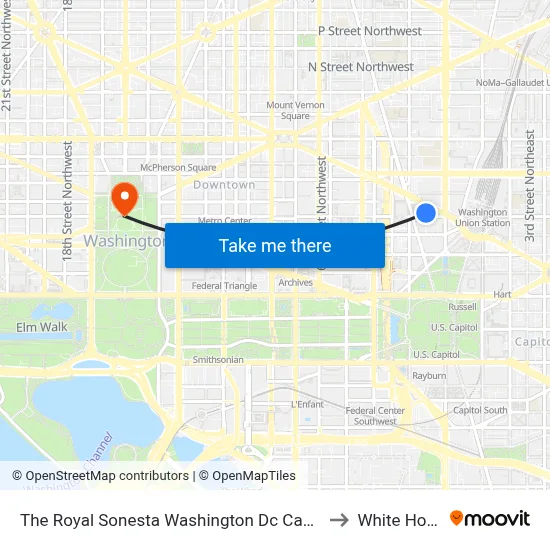 The Royal Sonesta Washington Dc Capitol Hill to White House map