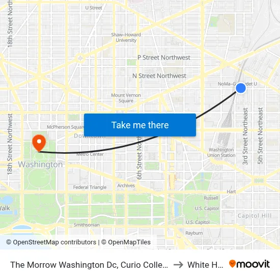 The Morrow Washington Dc, Curio Collection by Hilton to White House map