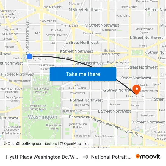 Hyatt Place Washington Dc/White House to National Potrait Gallery map