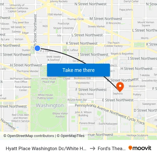 Hyatt Place Washington Dc/White House to Ford's Theater map