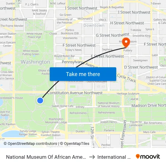 National Museum Of African American History And Culture to International Spy Museum map