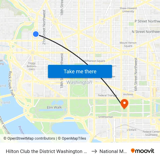 Hilton Club the District Washington Dc to National Mall map