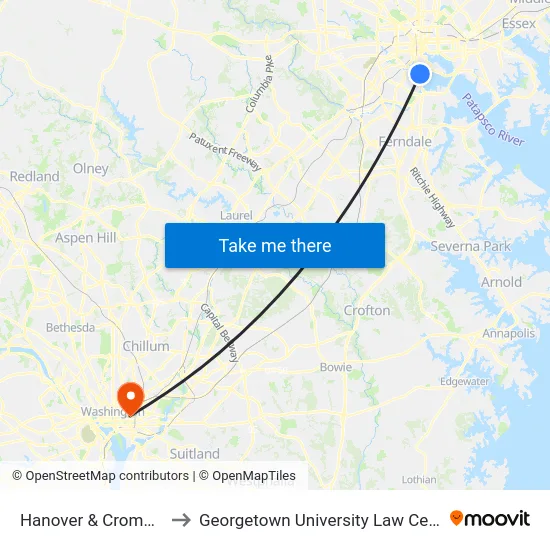 Hanover & Cromwell to Georgetown University Law Center map