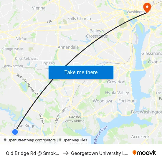 Old Bridge Rd @ Smoketown Rd to Georgetown University Law Center map
