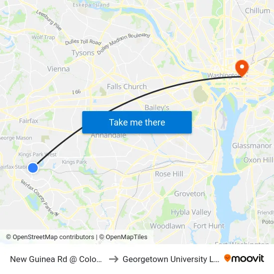 New Guinea Rd @ Colony View Dr to Georgetown University Law Center map
