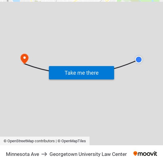 Minnesota Ave to Georgetown University Law Center map