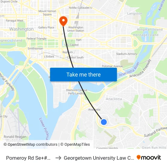Pomeroy Rd Se+#2500 to Georgetown University Law Center map