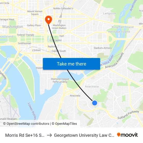 Morris Rd Se+16 St SE to Georgetown University Law Center map