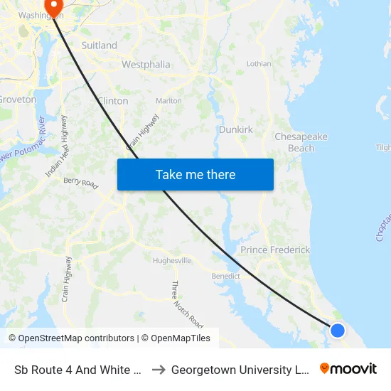 Sb Route 4 And White Sands Dr. to Georgetown University Law Center map