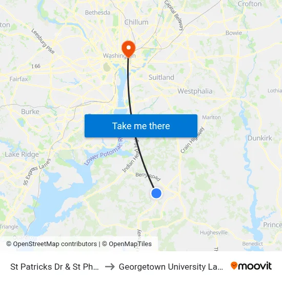 St Patricks Dr & St Phillips Dr to Georgetown University Law Center map