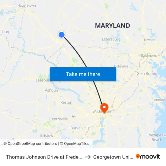 Thomas Johnson Drive at Frederick Professional Group (61 Tj Dr.) to Georgetown University Law Center map