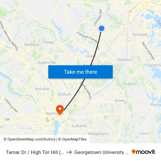 Tamar Dr / High Tor Hill (Eastbound) to Georgetown University Law Center map