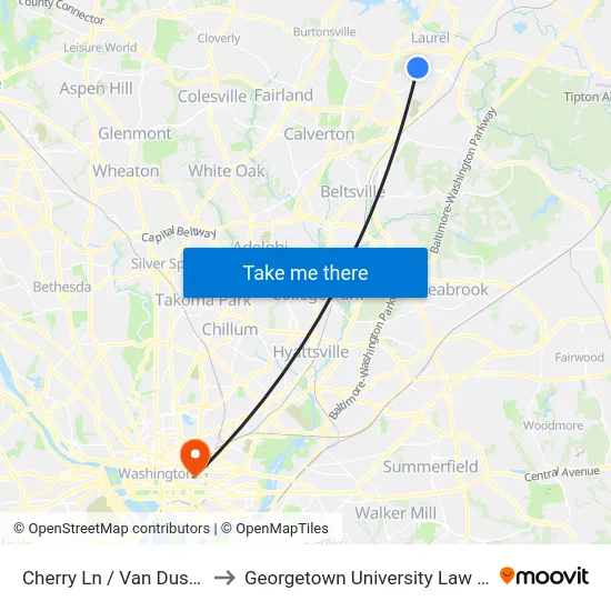 Cherry Ln / Van Dusen Rd to Georgetown University Law Center map