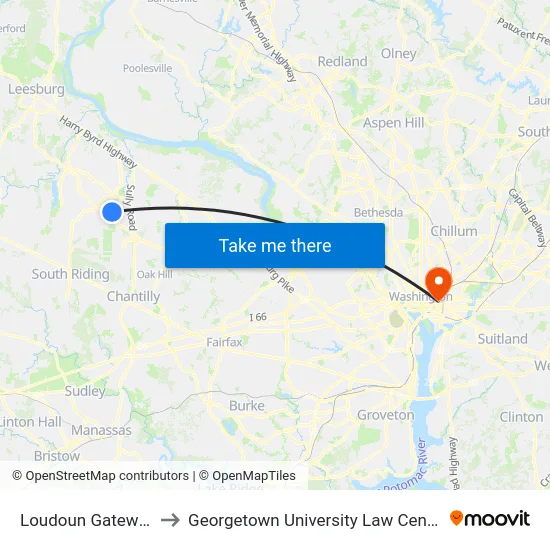 Loudoun Gateway to Georgetown University Law Center map