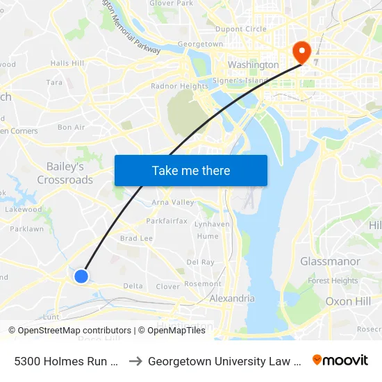 5300 Holmes Run Pkwy to Georgetown University Law Center map