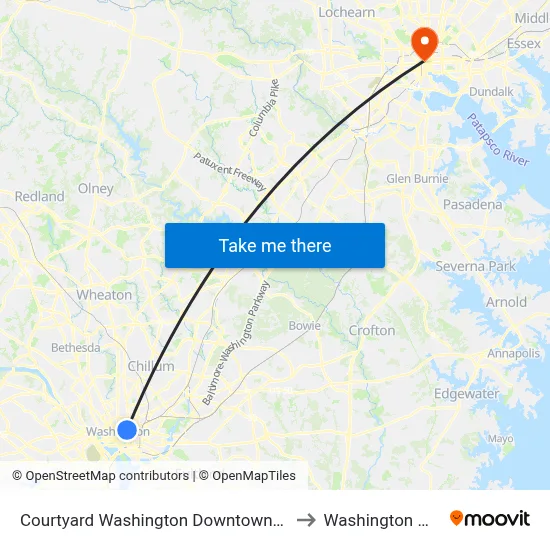 Courtyard Washington Downtown/Convention Center, 901 L St NW to Washington Monument map