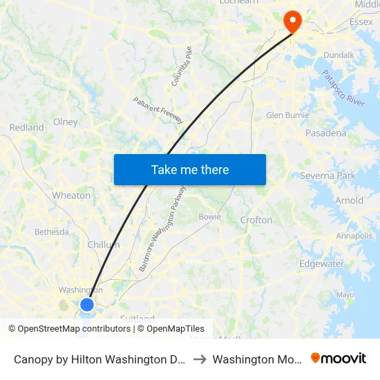 Canopy by Hilton Washington DC The Wharf to Washington Monument map