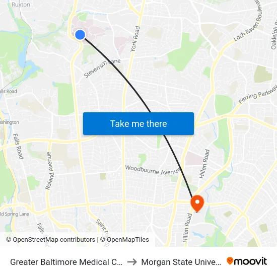Greater Baltimore Medical Center to Morgan State University map