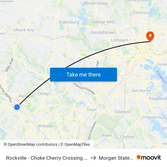 Rockville - Choke Cherry Crossing & Choke Cherry Road to Morgan State University map