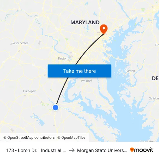 173 - Loren Dr. | Industrial Dr. to Morgan State University map