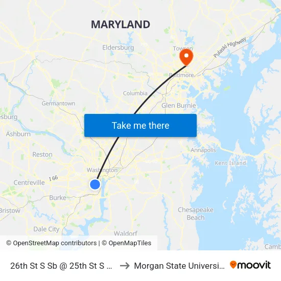 26th St S Sb @ 25th St S FS to Morgan State University map