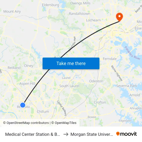 Medical Center Station  & Bay E to Morgan State University map