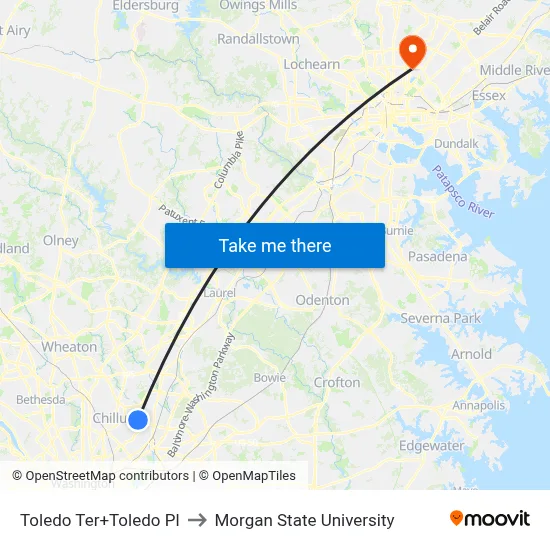 Toledo Ter+Toledo Pl to Morgan State University map