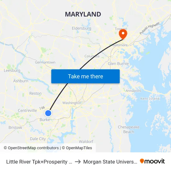 Little River Tpk+Prosperity Av to Morgan State University map