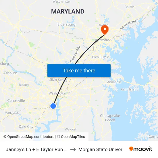 Janney's Ln + E Taylor Run Pky to Morgan State University map