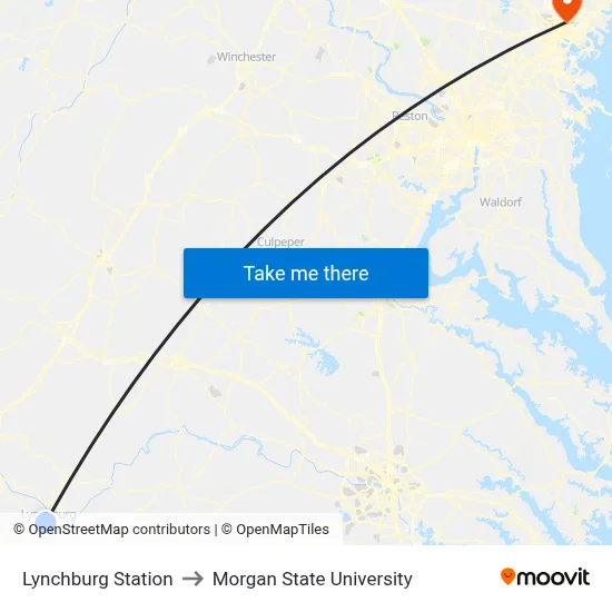 Lynchburg Station to Morgan State University map