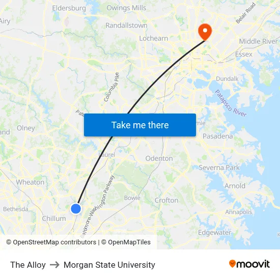 The Alloy to Morgan State University map