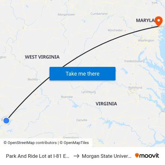 Park And Ride Lot at I-81 Exit 5 to Morgan State University map