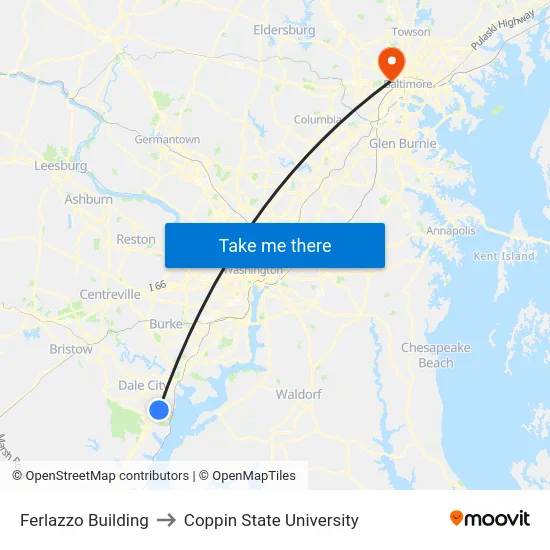 Ferlazzo Building to Coppin State University map