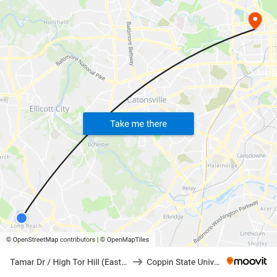 Tamar Dr / High Tor Hill (Eastbound) to Coppin State University map