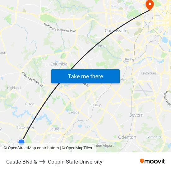 Castle Blvd  & to Coppin State University map