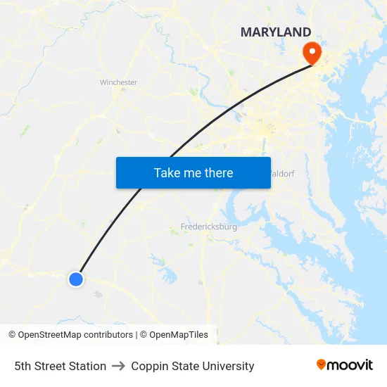 5th Street Station to Coppin State University map