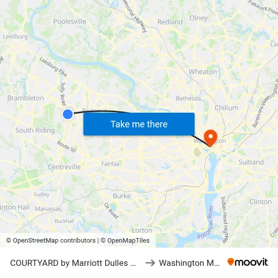 COURTYARD by Marriott Dulles Airport Herndon to Washington Monument map