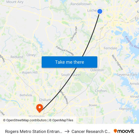 Rogers Metro Station Entrance Nb to Cancer Research Center map