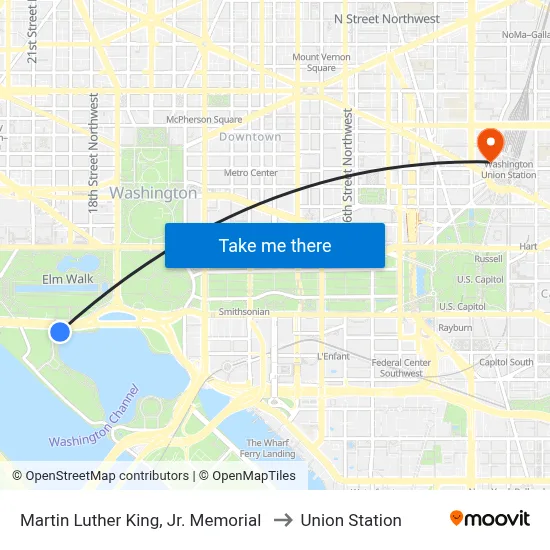 Martin Luther King, Jr. Memorial to Union Station map
