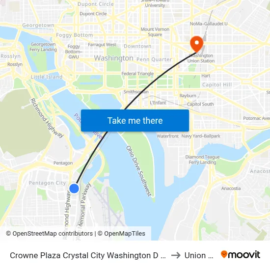 Crowne Plaza Crystal City Washington D C an IHG Hotel Arlington to Union Station map