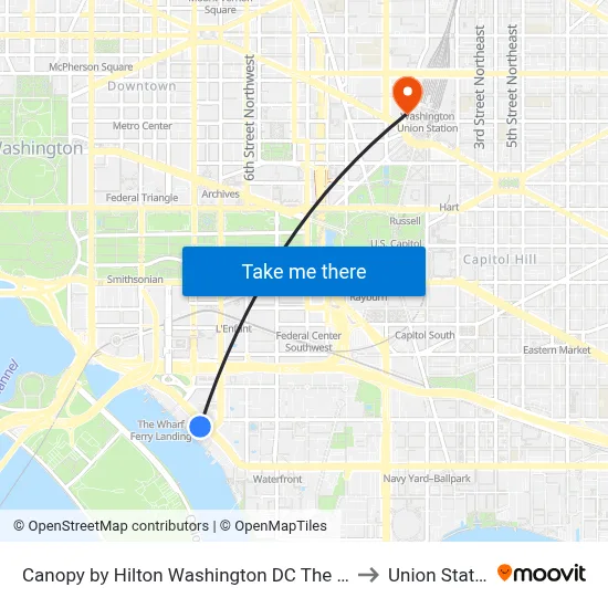 Canopy by Hilton Washington DC The Wharf to Union Station map