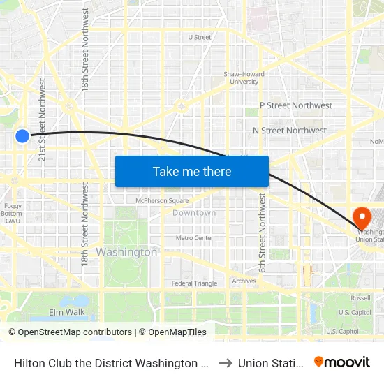 Hilton Club the District Washington Dc to Union Station map