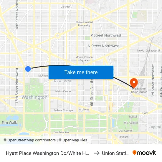 Hyatt Place Washington Dc/White House to Union Station map