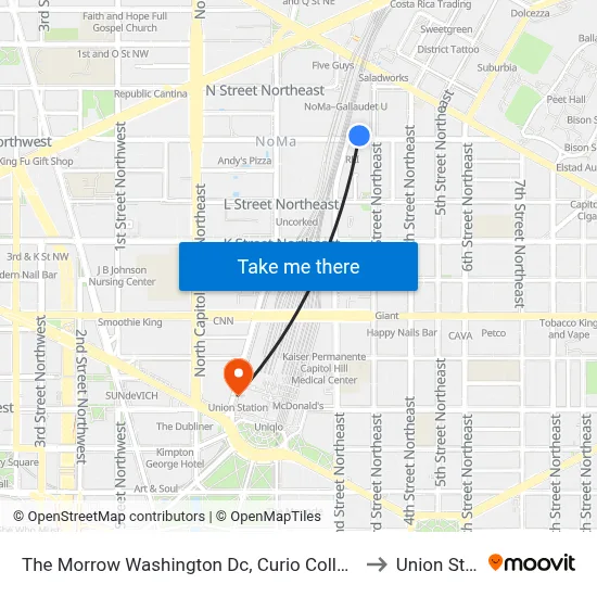The Morrow Washington Dc, Curio Collection by Hilton to Union Station map